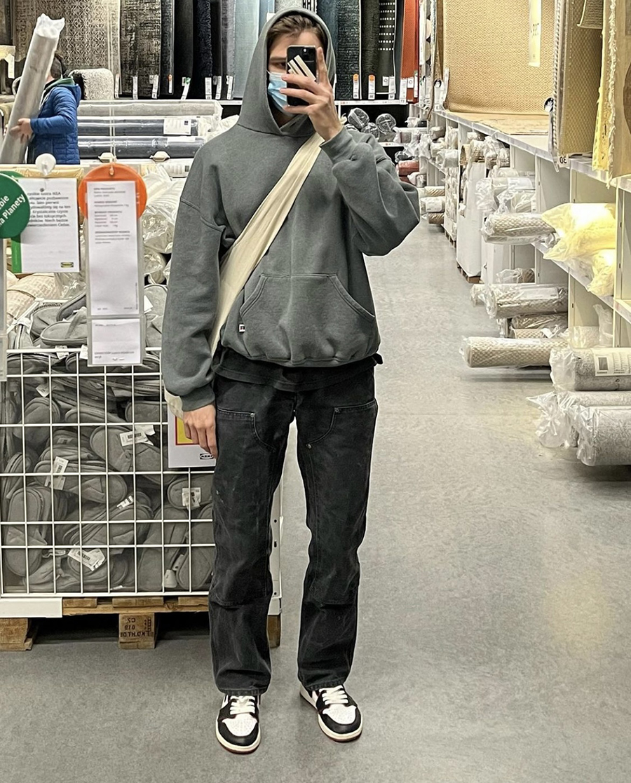 Washed And Worn Double-knee Canvas Overalls