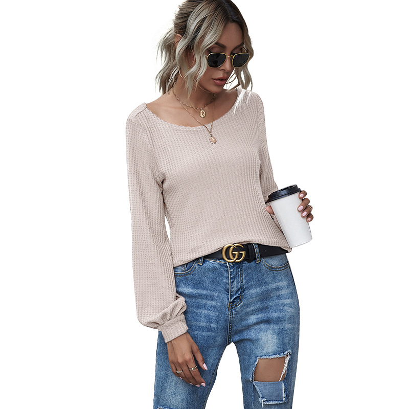 Title 5, Long Sleeve Slim Slimming Round Neck Sweater Lo...