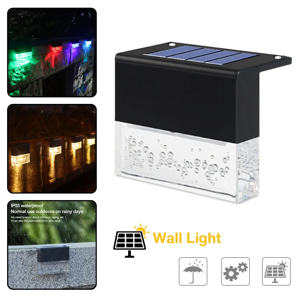 Waterproof New RGB LED Solar Light Step Fence