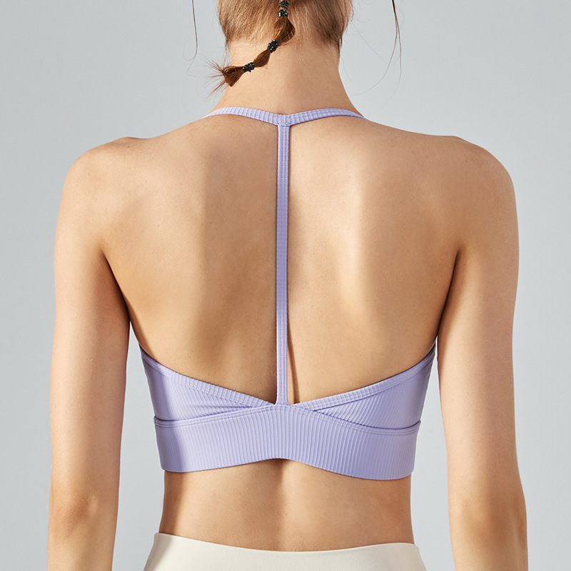 Title 14, Brassière de sport femme dos nu style licou ave...