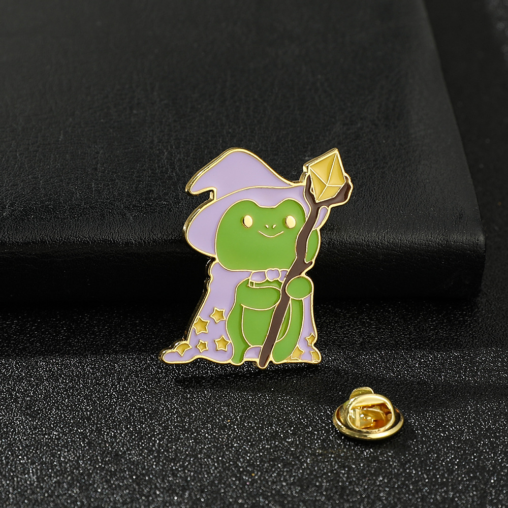 Fashion Creativity Loak Frog Magic Witch Enamel Badge — view 2