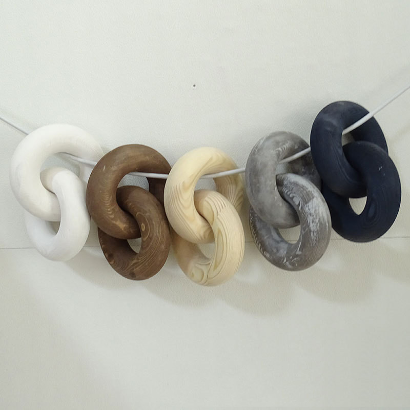Round Wooden Chain Pendant Decoration Wall
