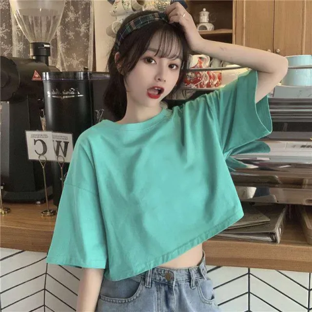 Short Sweet Spicy Girls Versatile Print Top Green - Shop at LoveMi