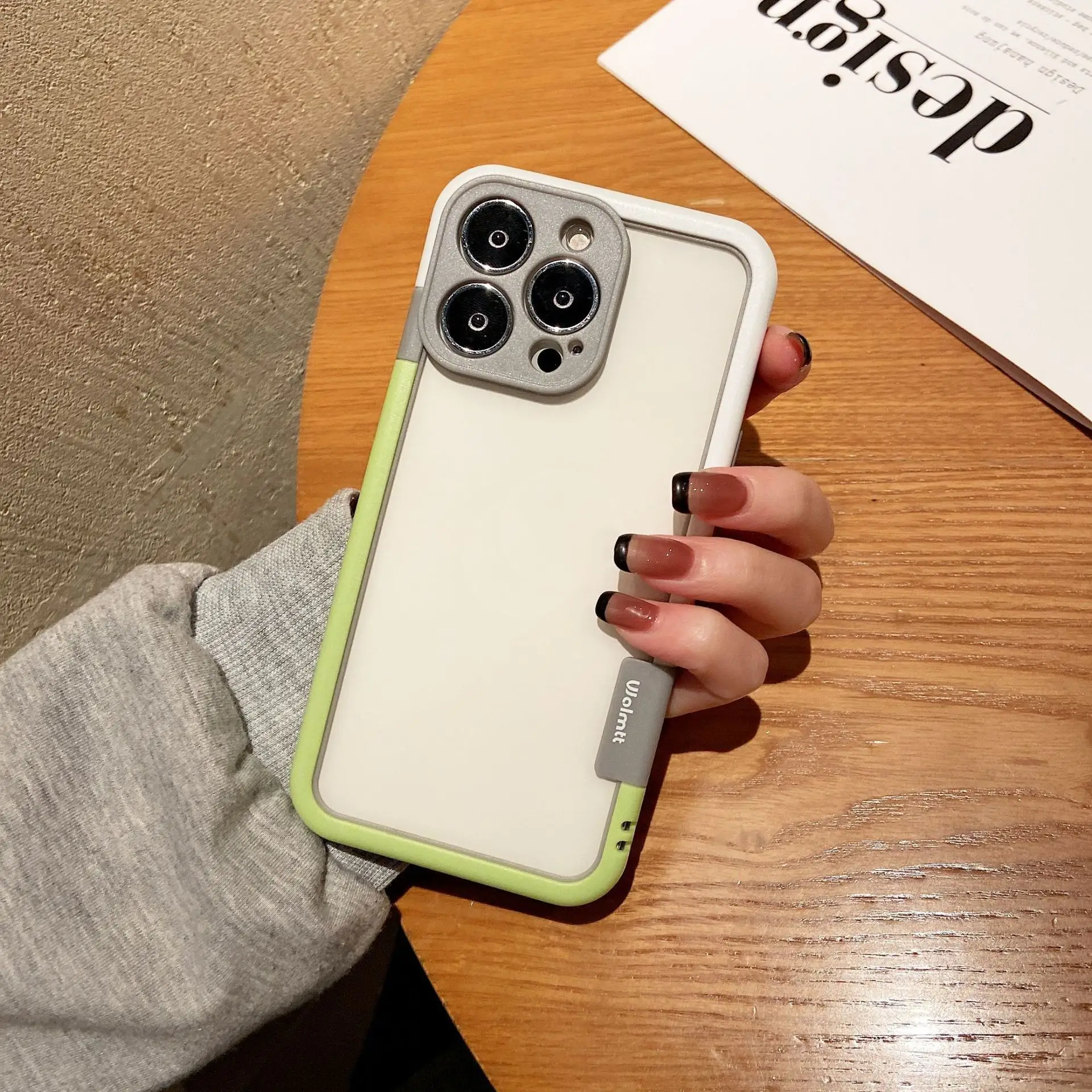 Contrast Color Silicone Frame Mobile Phone Case
