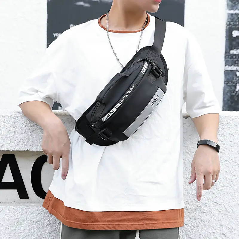 Reflective Waist Bags Men Crossbody Bag Pack