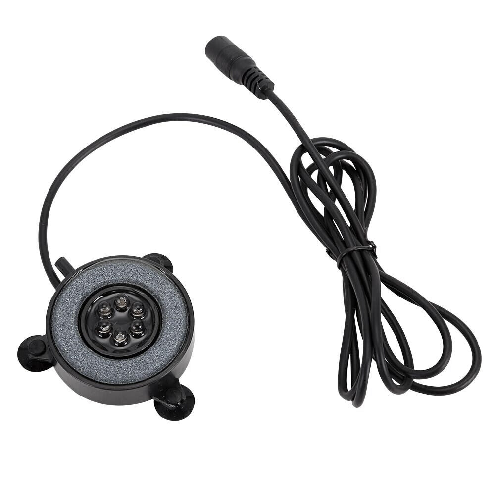 LED Aquarium Light Fish Tank Bubble Round Air Stone Disk Color Changing UK 2