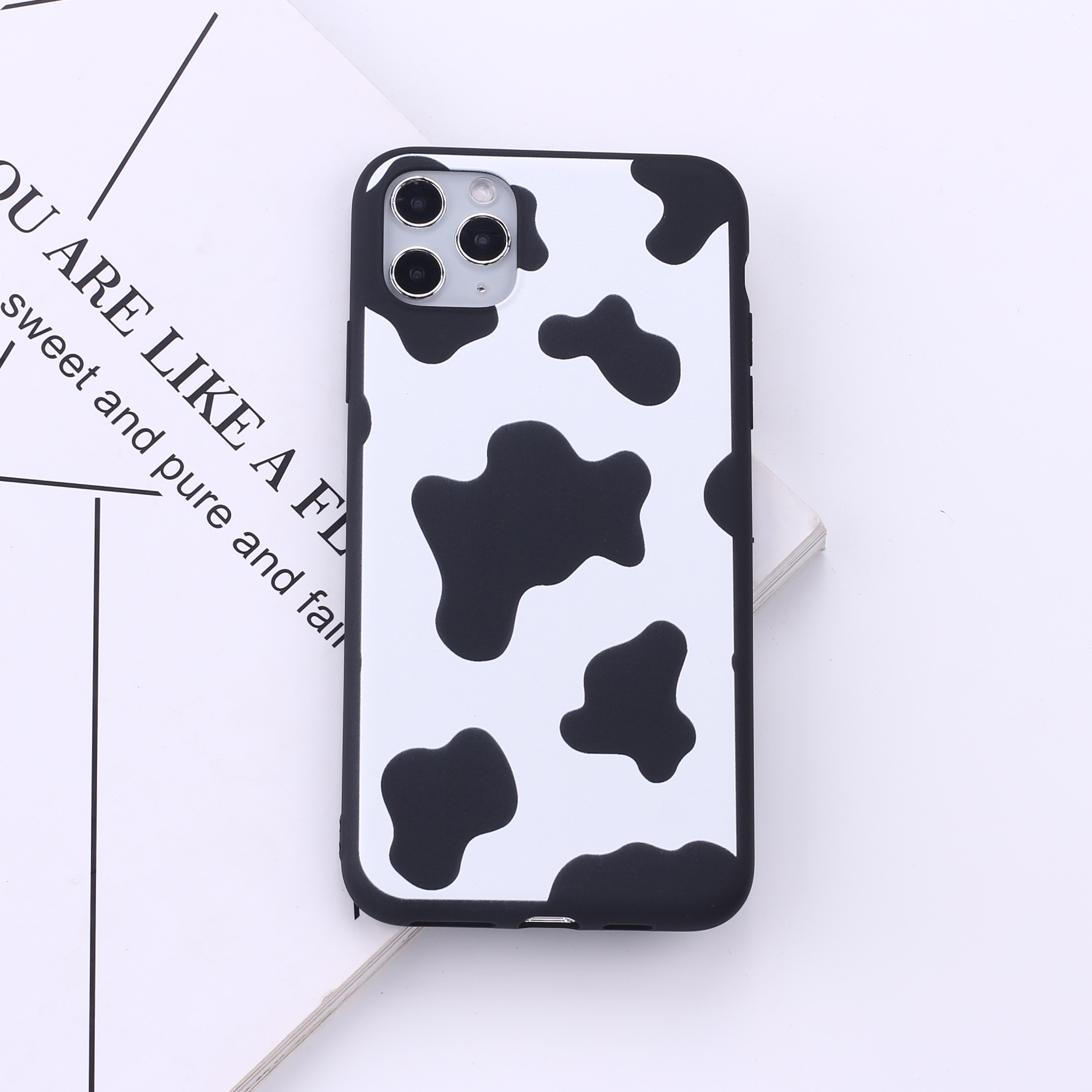 Title 1, Black border cow spots mobile phone soft shell ...