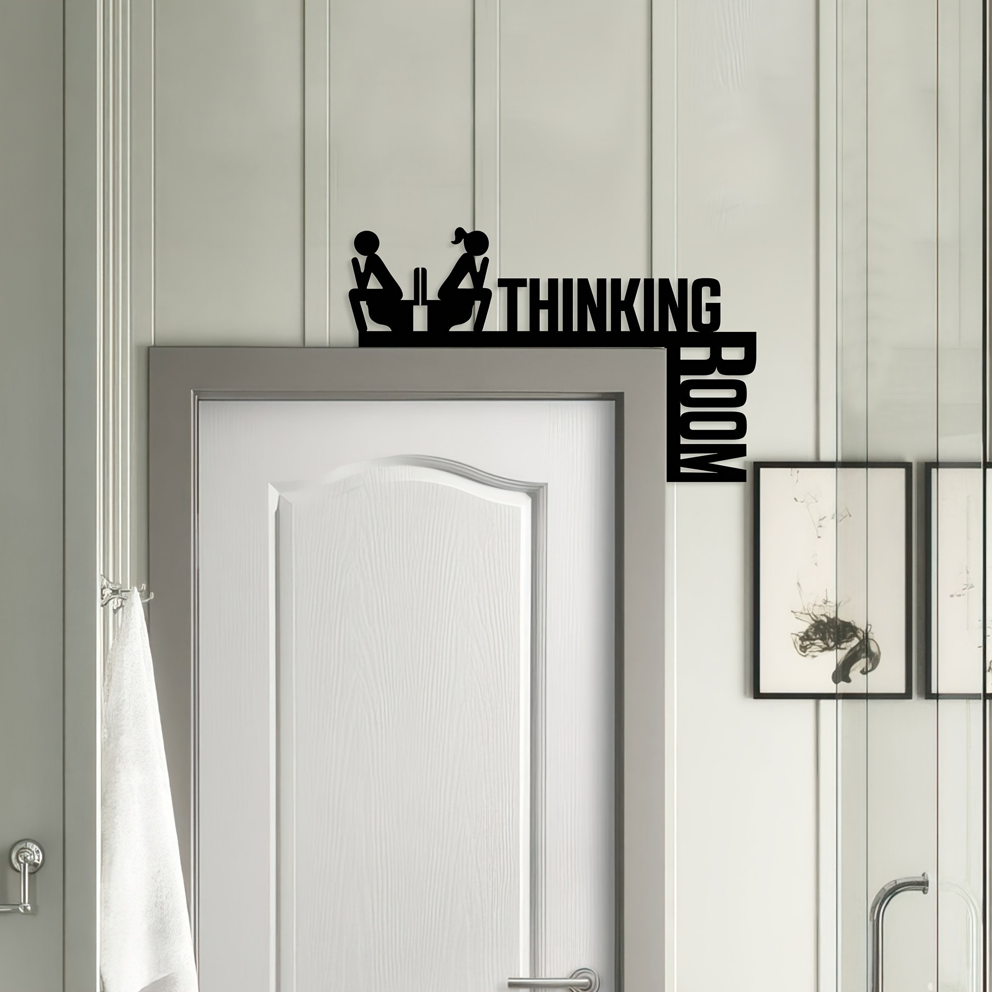 Room For Thinking Funny Bathroom Sign - Humorous Metal Toilet Door Decor — foto 2