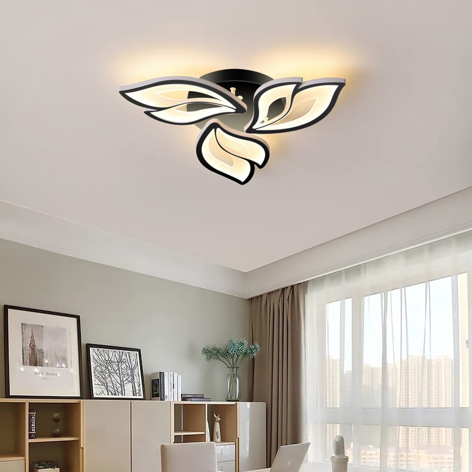 Modern Dimmable LED Ceiling Light Petal Chandelier Lamp For Living Room Bedroom — image 5