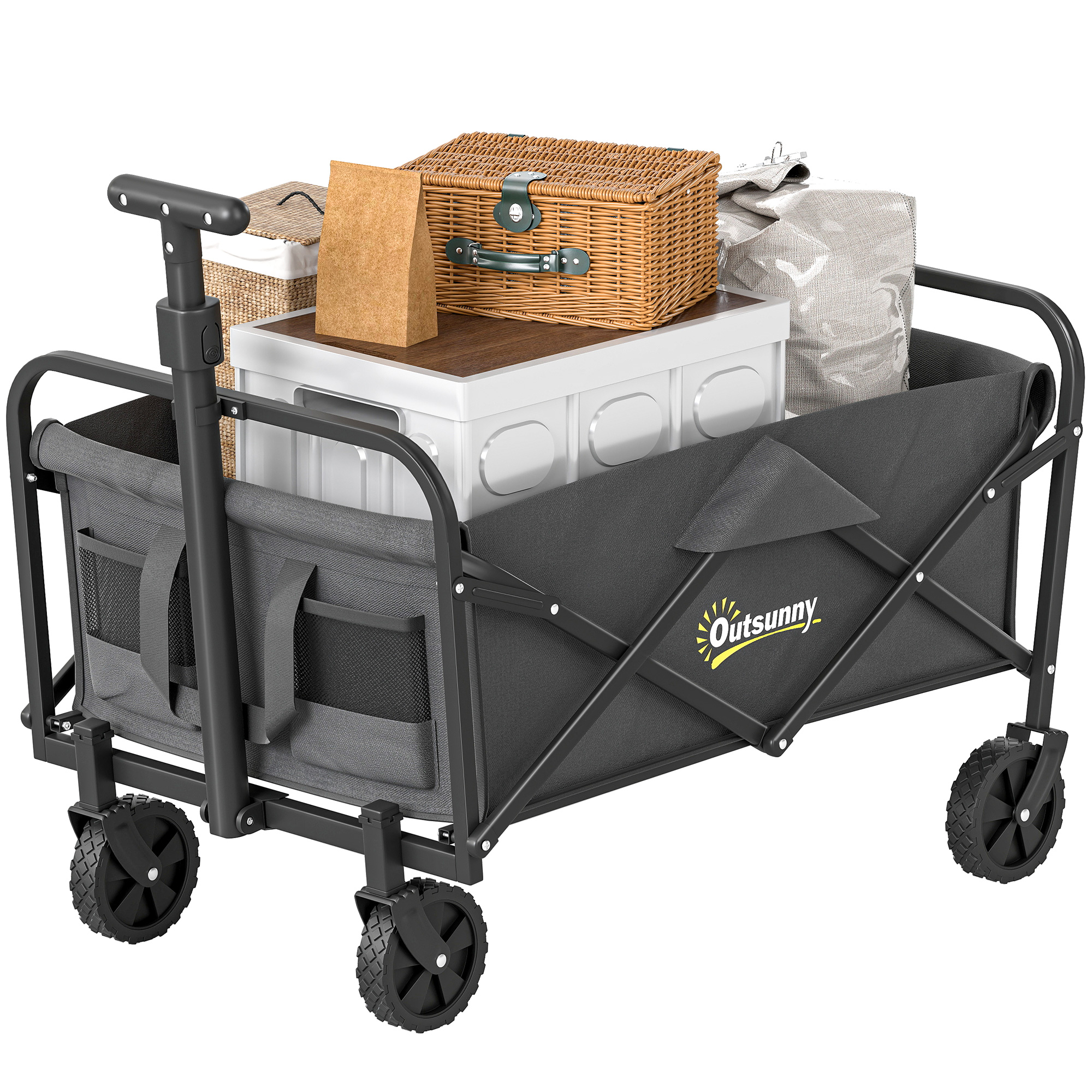 62L Festival Handcart With Wheels, Garden Folding 120kg Heavy Duty Foldable — image 7