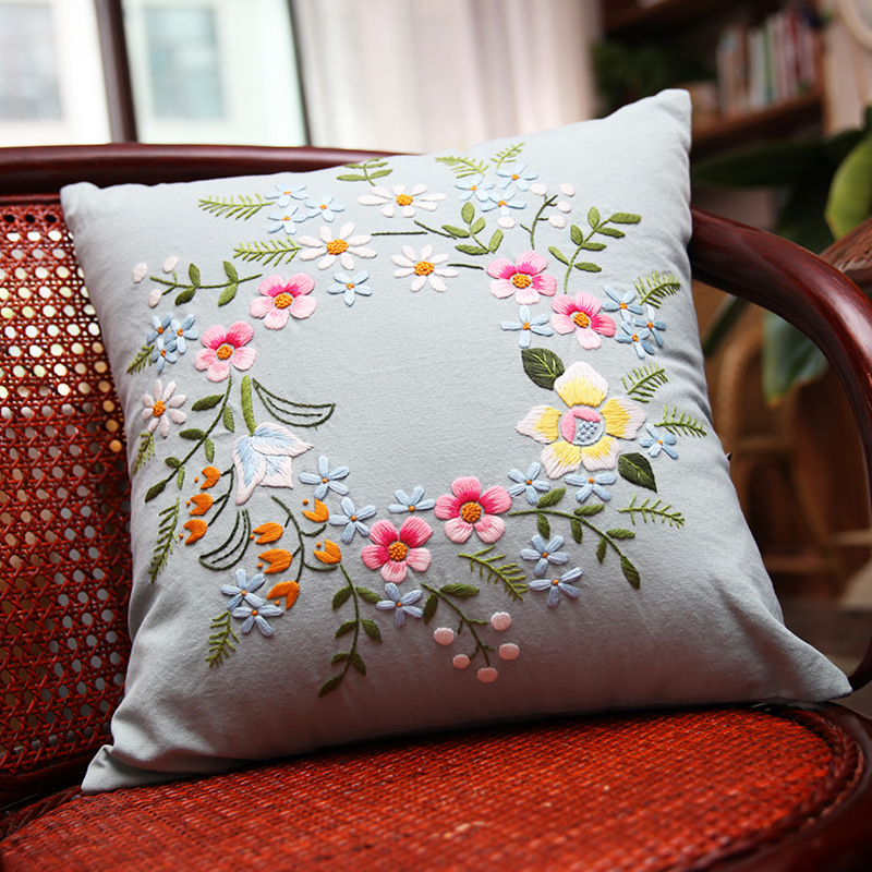 Cross Pillow Diy Hand Embroidery Material Package — image 1