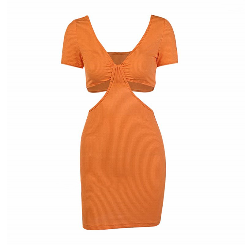 Hollow Out Sexy Dress Temperament One Step Short Skirt