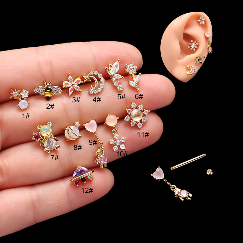 New Stainless Steel Thin Rod Screw Ball Ear Screw