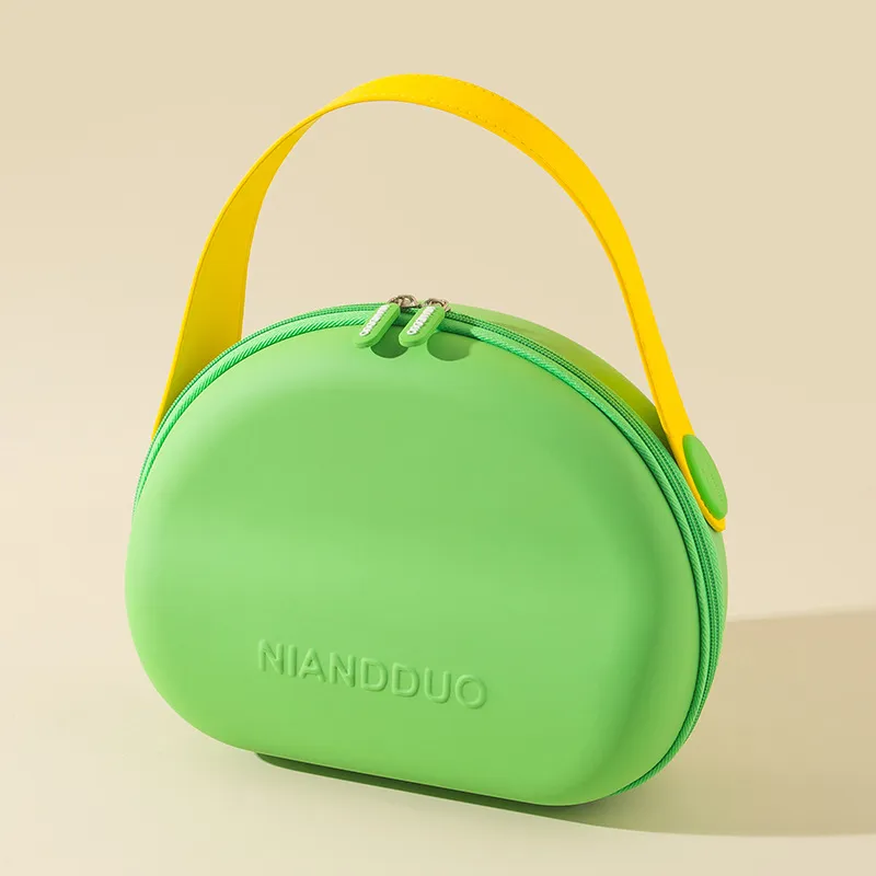 Dopamine-color Shell-shape Cosmetic Bag Multi-purpose Handbags For Women Cosmetics Portable Outing Anti-fall And Dirt-resistant Storage Bags - Green