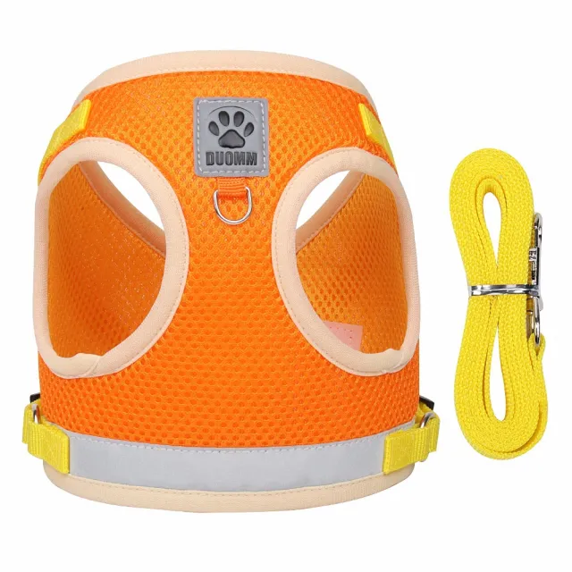 Vest Type Dog Leash Reflective Breathable Orange - Shop at LoveMi
