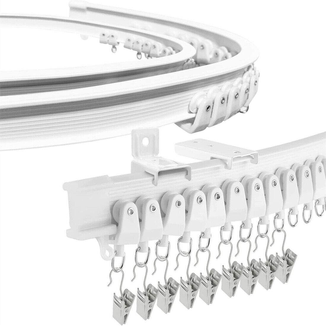 NEW 5M Bendable Flexible Curtain Track Rod Rail Ceiling Window Caravan Straight — image 7