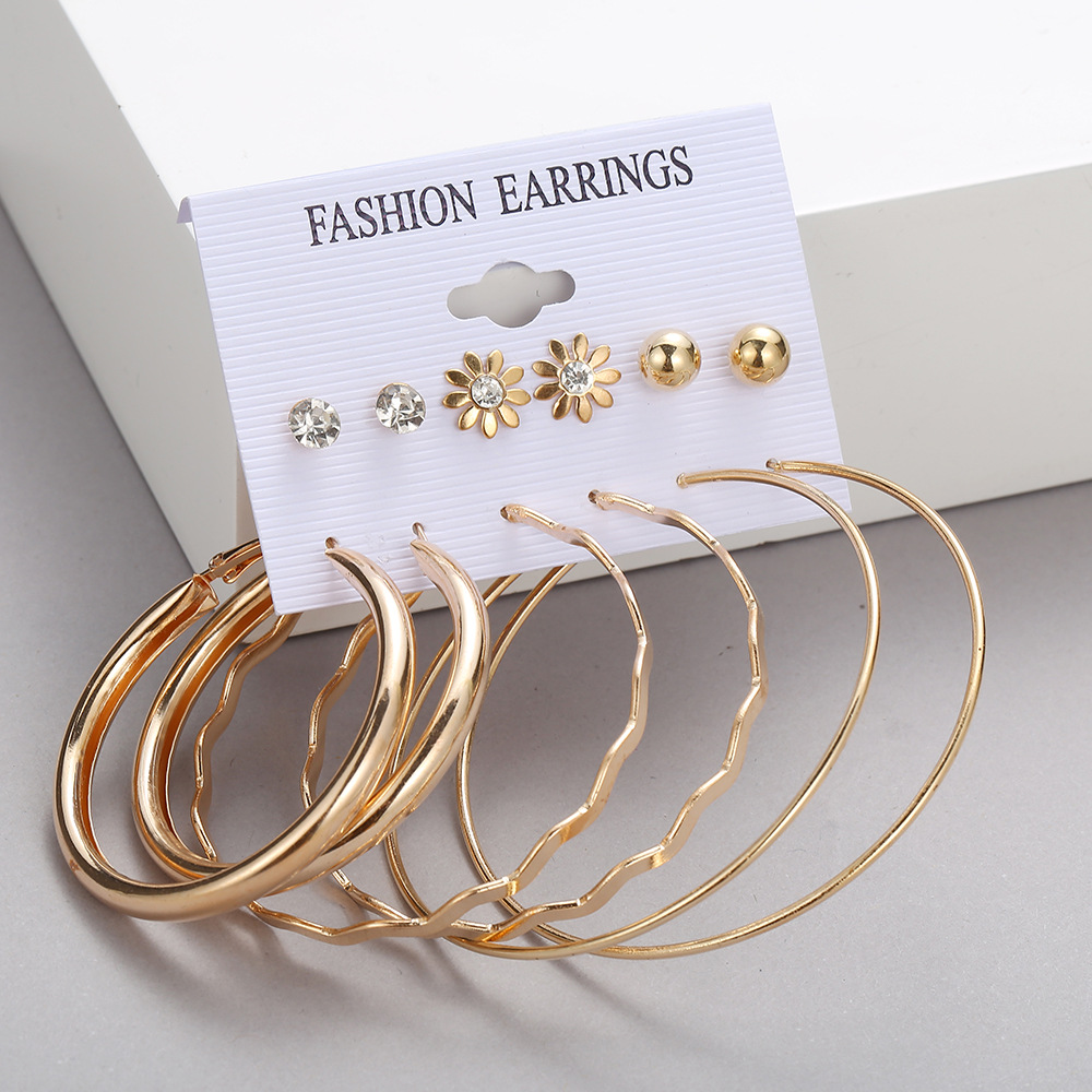 European And American Cross-border New Inlaid Pearl Ladies Earrings