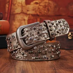 New Style Rivet Women's Ethnic Retro Belt - Gold - View 1