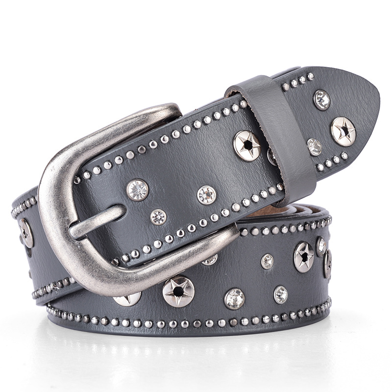 Title 4, Fashion Trend Ladies Leather Rivet Rhinestone I...