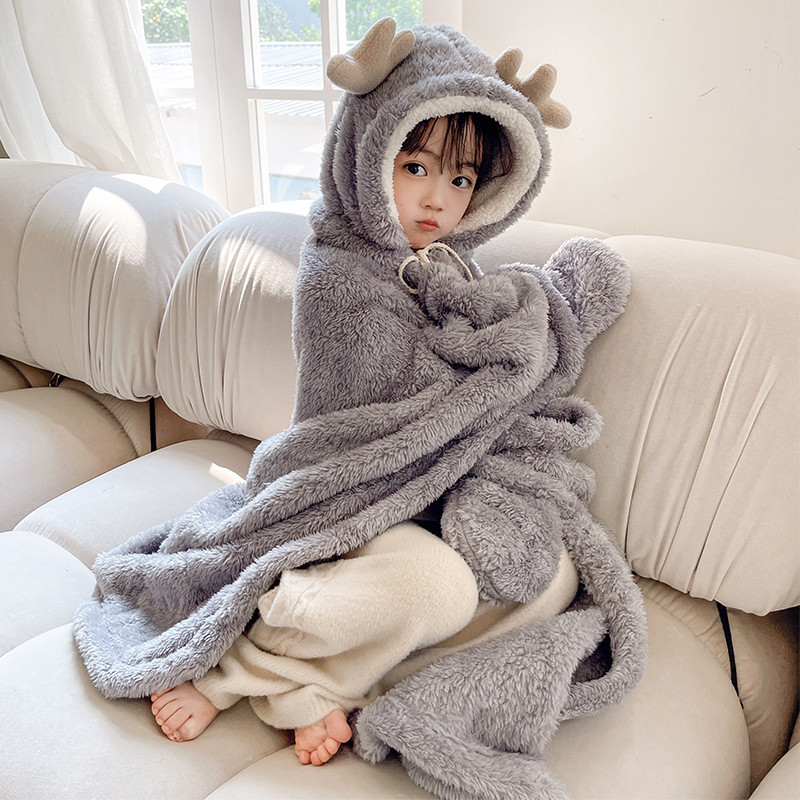 98e260fd e74d 4f03 bb10 fc113a8aa99f - Cute Deer Nap Blanket With Shawl For Children
