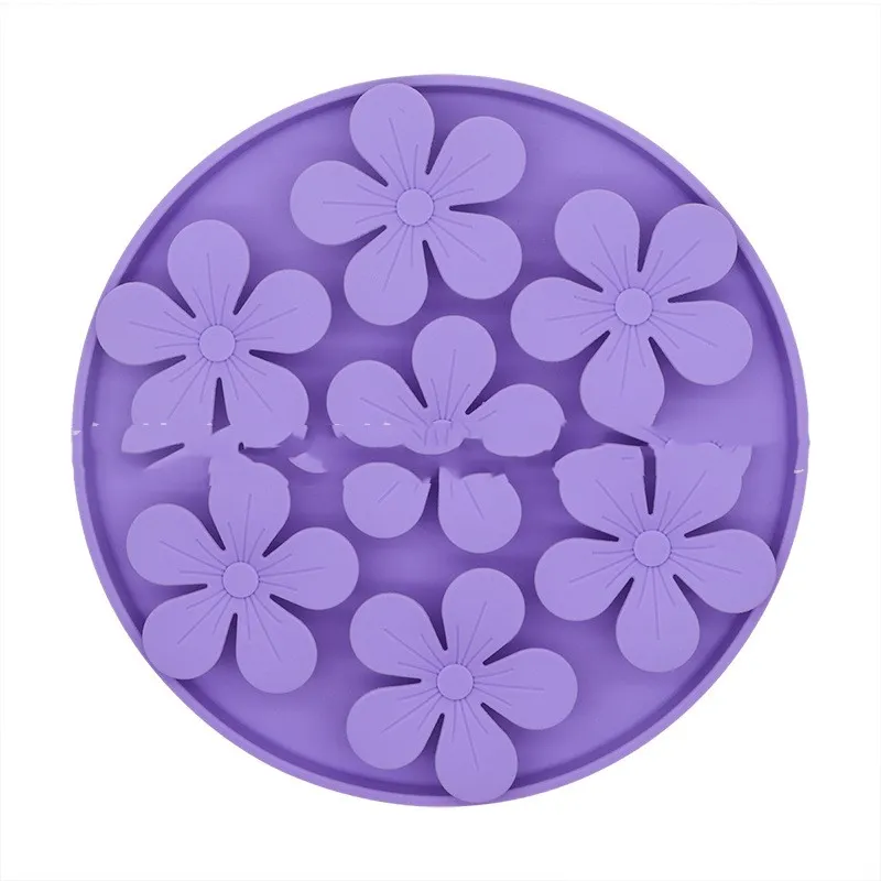 Pet Food Set Slow Food Suction Cup Cat Supplies Licking Sniff Pads - Purple