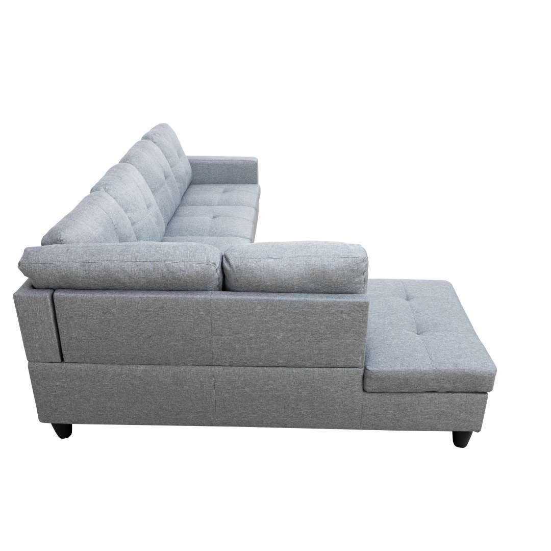 Pickup Only--Grey Linen 3-Piece Couch Living Room Sofa Set