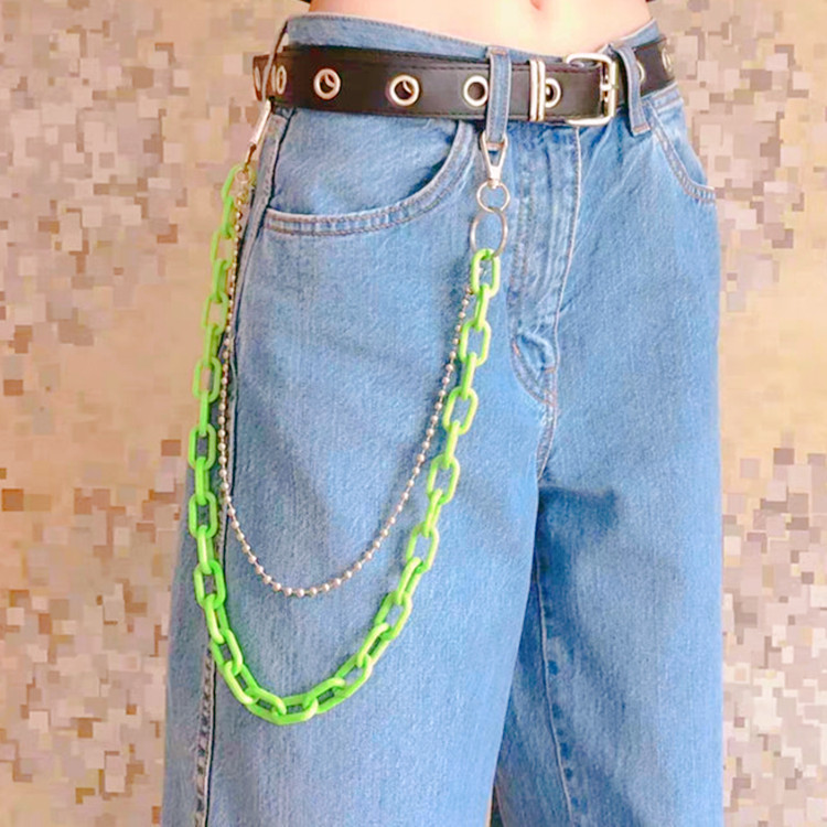 Title 8, Red Waist Candy Color Resin Trouser Chain Hang...