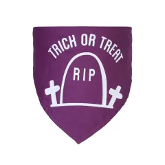 Large Dog Triangle Scarf Cat Ghost Festival Scarf - Purple Rip - View 1