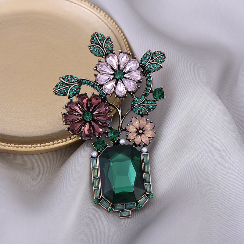 Title 3, Lindo vintage verde strass colorido flores bons...