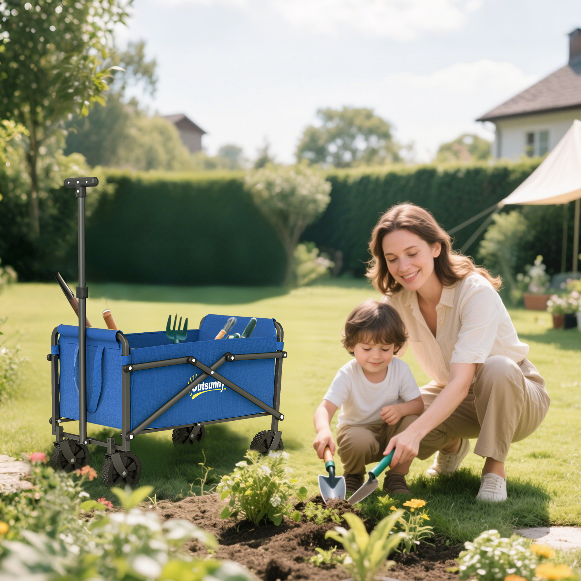 41 Liter Holiday Handcart With Wheels, Compact Garden Folding 60kg Heavy-duty — image 6