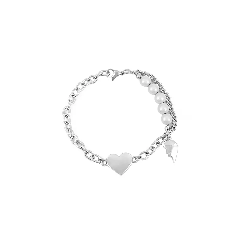 Ins Hip Hop Smiling Face Cuba Chain Bracelet Female Retro Thai Silver