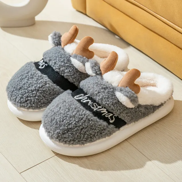 Non slip Indoor Home Couple Cute Platform Slippers Grey - Shop at LoveMi