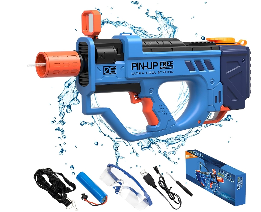 Electric Water Gun For Adults Kids, Motorized Squirt Guns with Rechargeable Battery, 800cc High Capacity, Long Distance Automatic Water Guns Up To 32 FT Range, Water Blaster Beach Pool Toys