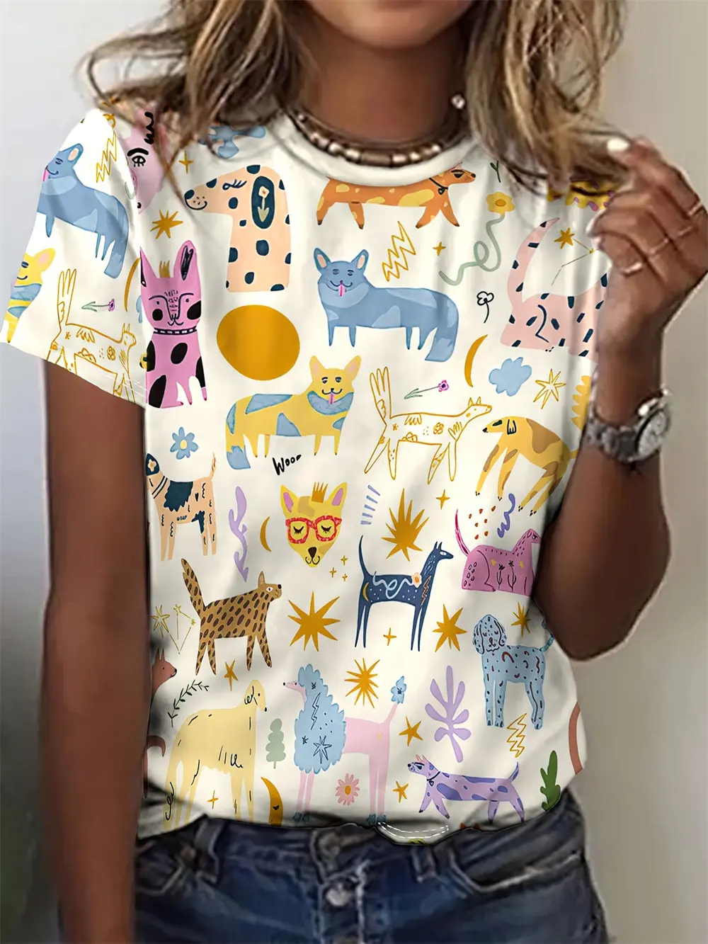 Patrick 3D Digital Printing Kitten Round Neck Tshirt New