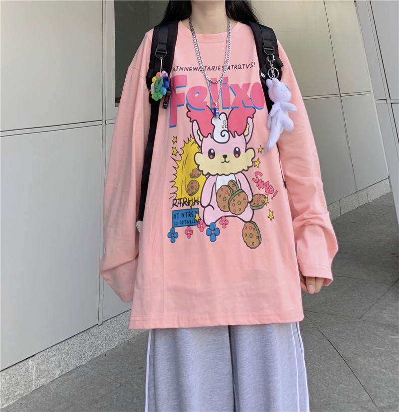 Title 2, Niedliches Langarmshirt mit japanischen Cartoons