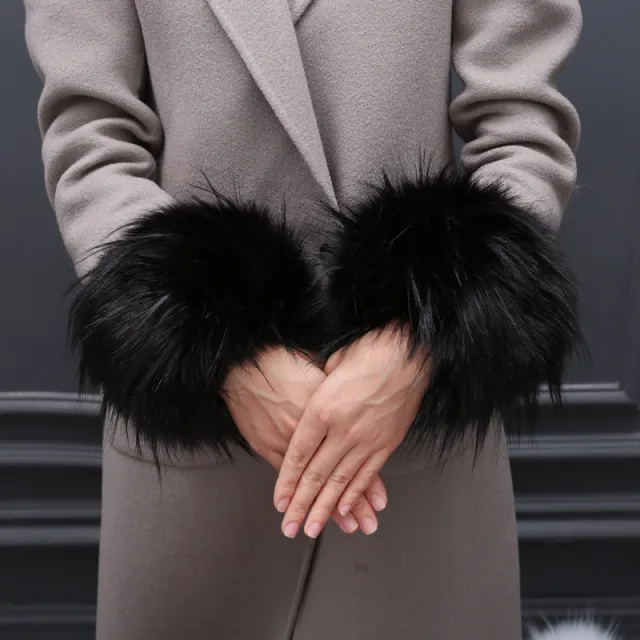 Faux Fur Fox Cuffs Plush Down Jacket Big Artificial Hand Cuffs 5 Style - Shop at LoveMi