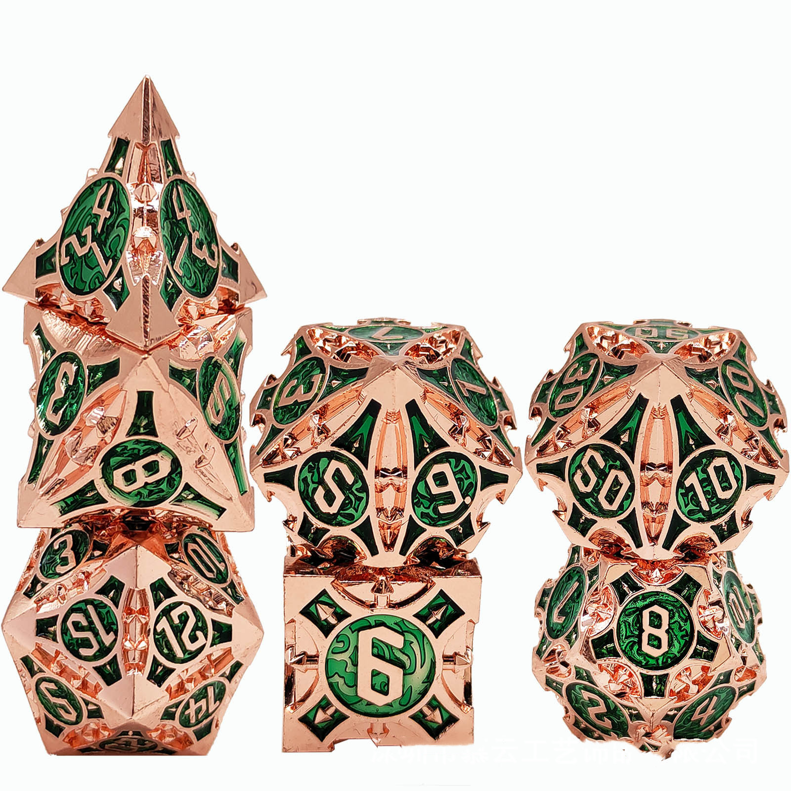 Metal Dice COC Running Group Multi-faceted Set (Red copper