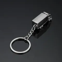 Creative Three-dimensional Truck Model Metal Keychains Car Advertising Pendant Accessories - Silvery - View 1