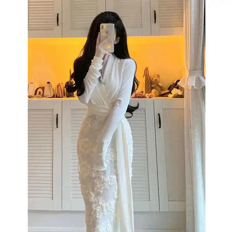 High-end Elegant Lady Lady Bag Hip French Dress
