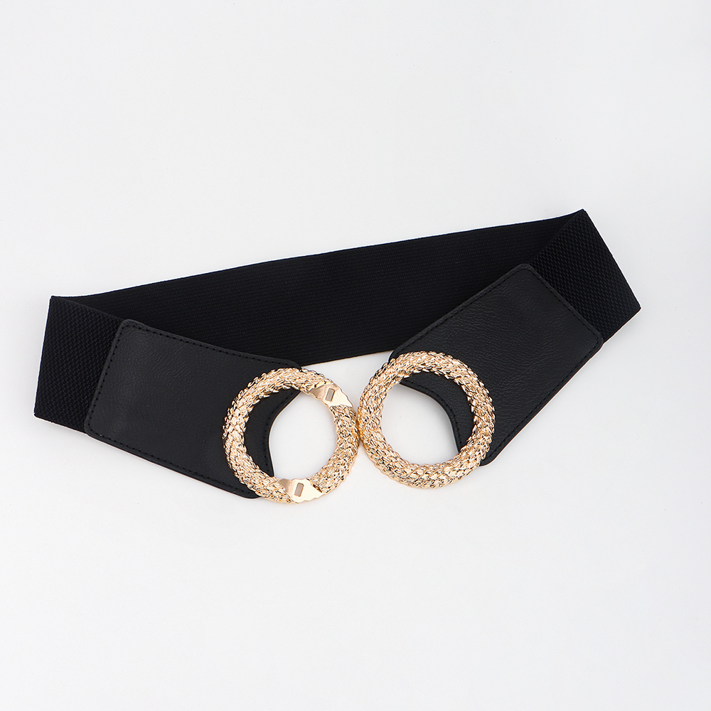 Title 9, New Black Double Ring Fashion Elastic Belt Gold...