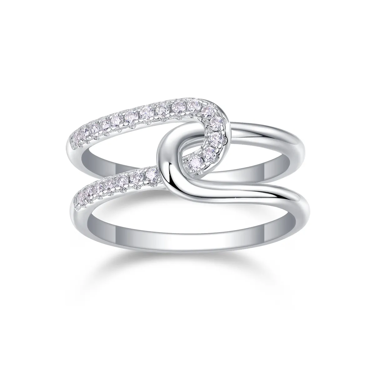 S925 Silver 3.7g Platinum Plated Moissanite Ring