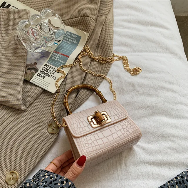 New Trendy Fashion Chain Messenger Bag Khaki - Shop at LoveMi