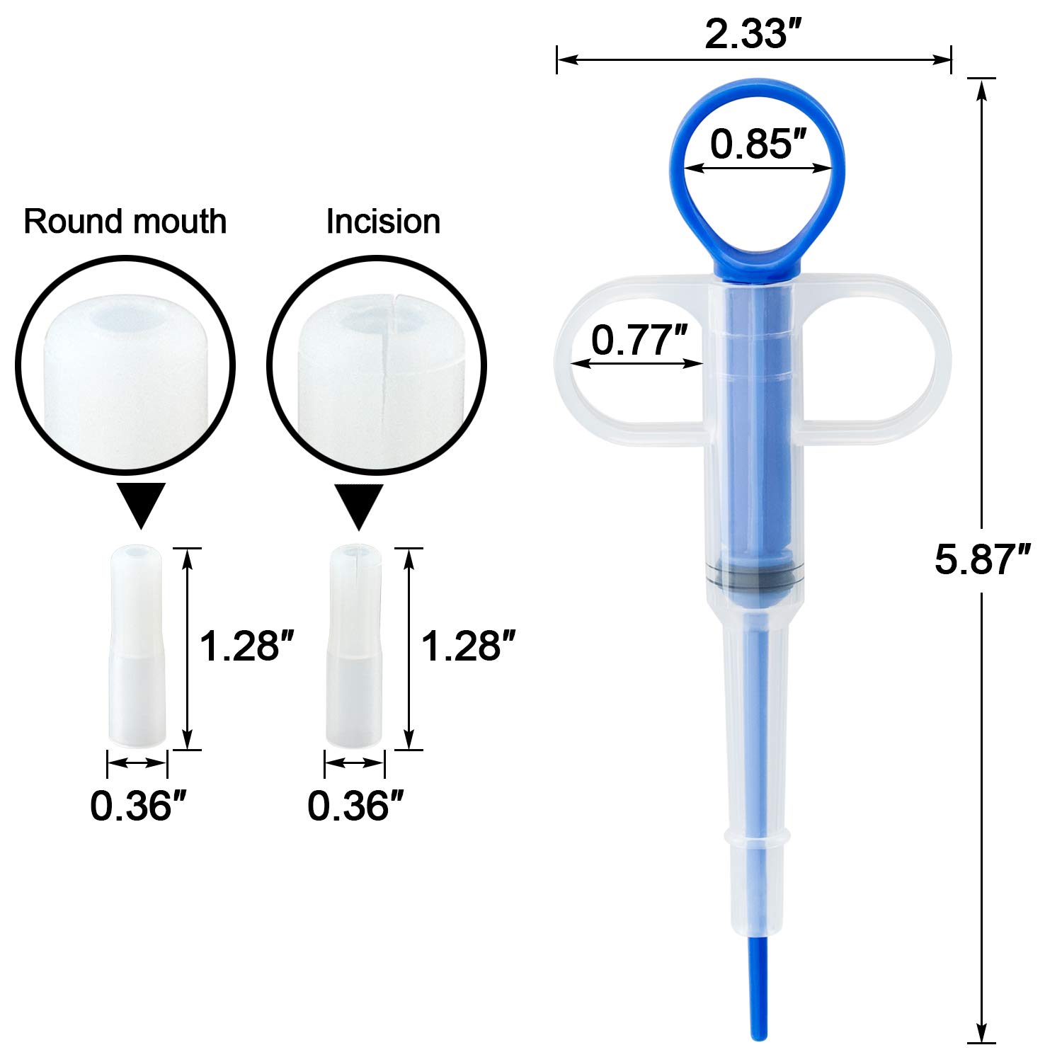 Cat Pill Shooter, Pill Popper For Cats & Dogs, 2-in-1 Pet Piller  Anti-drop Syringe For Tablets & Liquid. Easy Admin For Small Animals. Soft Rubber Tip Protects Gums — foto 8