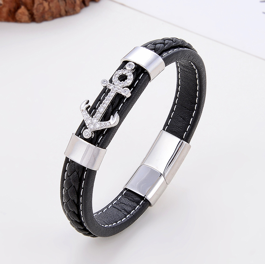 Title 5, Simple Leisure Metal Single-layer Leather Rope ...