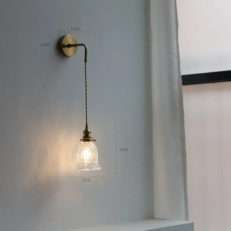 Adjustable Wall Lamp In Front Of Mirror In Bedside Study Living Room