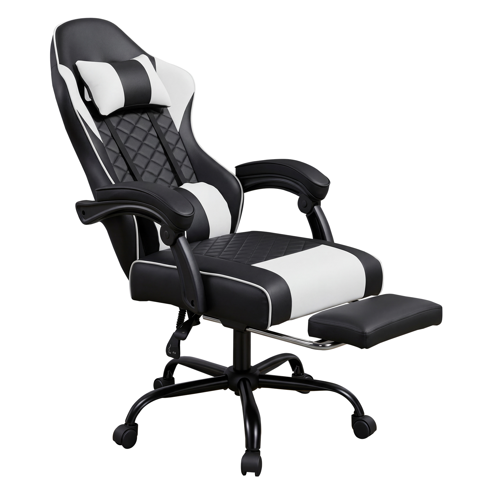 Racing Style Gaming Chair With Footrest,PU Leather,Massage Lumbar — image 5