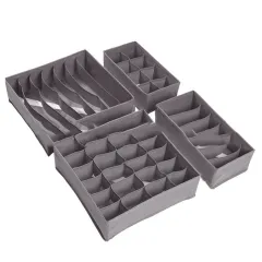 Underwear Storage Box 4-piece Drawer Type - Grey - View 1