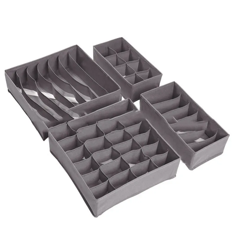 Underwear Storage Box 4-piece Drawer Type - Grey