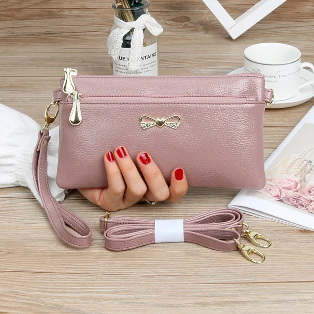 Summer Ladies Clutch Casual All match Small Bag Mobile Phone Coin Purse Shoulder Messenger Bag Pink - Shop at LoveMi