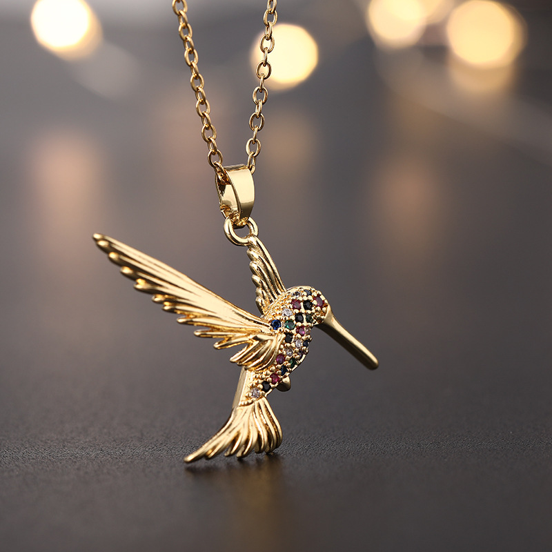 Title 4, Collier personnalisé oiseau pendentif Micro inc...